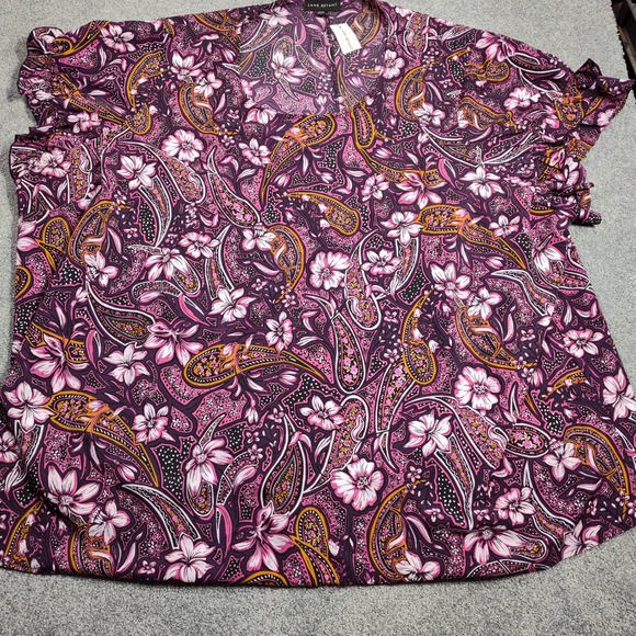 Lane Bryant Plus Size 38/40 Paisley Floral Print Blouse Top Shirt Women's - Picture 1 of 10
